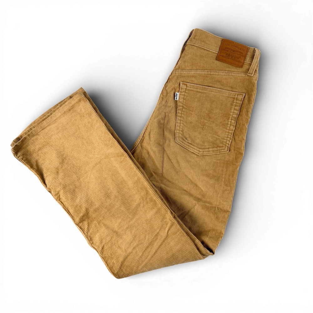 Levi's Premium Corduroy Pants Unisex 29x33 Tan Ribcage Boot‎ High Rise Zip Fly